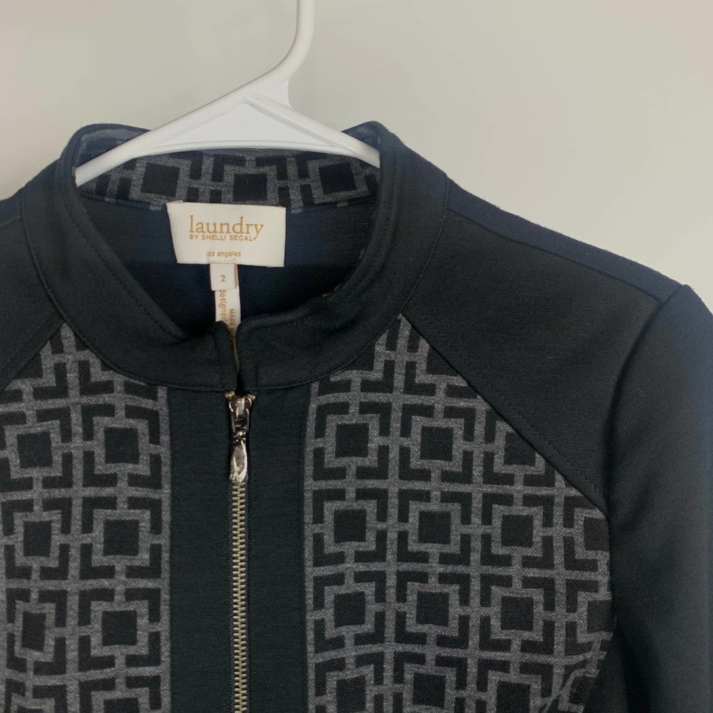 Laundry by Shelli Segal Black Printed Jacket Size 2 - Picture 2 of 4